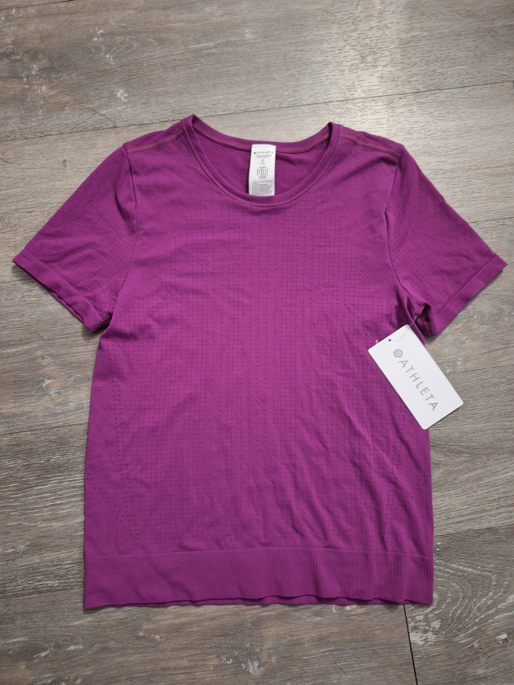 Athleta Purple In Motion Seamless Short Sleeve Crew Tee